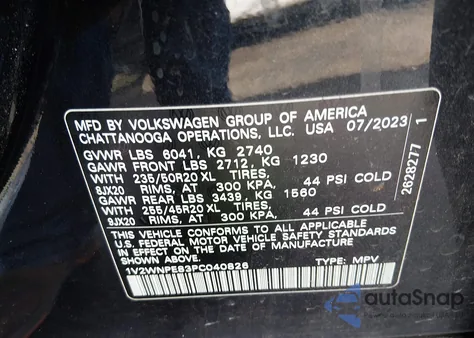 2023 Volkswagen Id.4 Awd Pro S from USA, damaged, VIN 1V2WNPE83PC040826